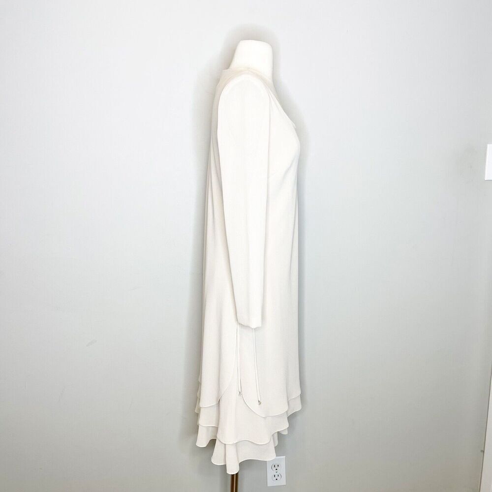 NEW Vintage Y2K Cattiva Size 6 Dress Beige Tan Shift Layered Long Sleeve Dressy - Picture 3 of 5